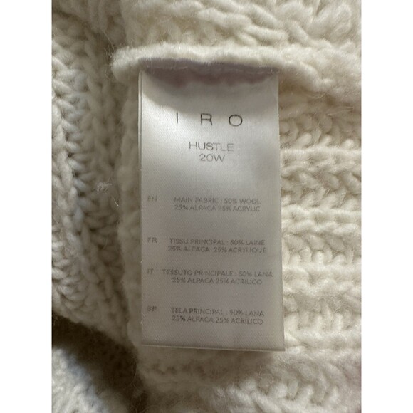 Iro Womens Sweater Ivory Size L Cable Knit Wool Alpaca Blend Jumper Pullover - Picture 4 of 4